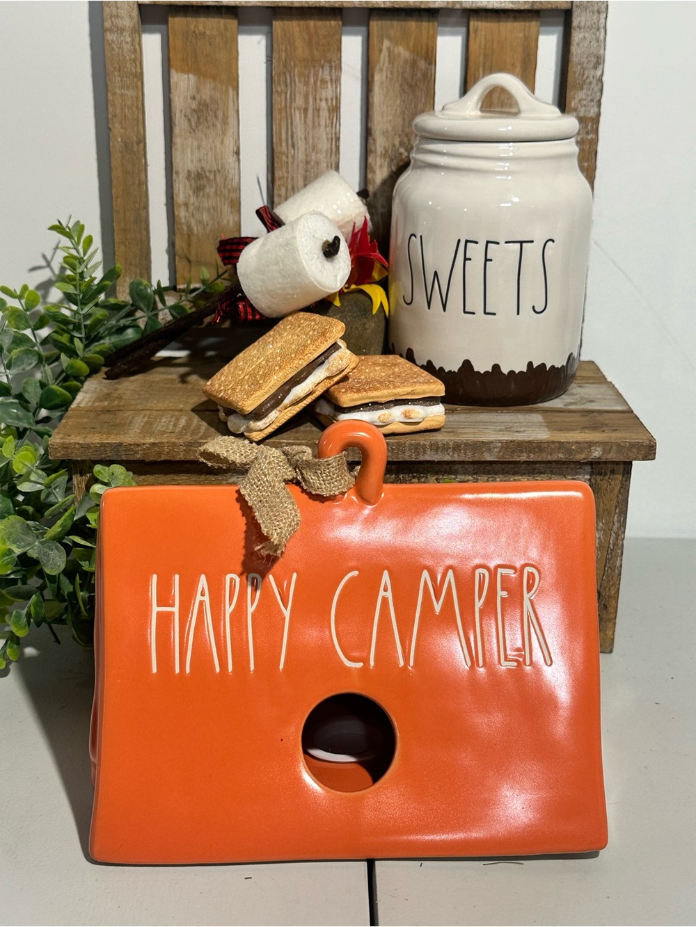 Rae Dunn Happy Camper Birdhouse & Sweets Canister Set